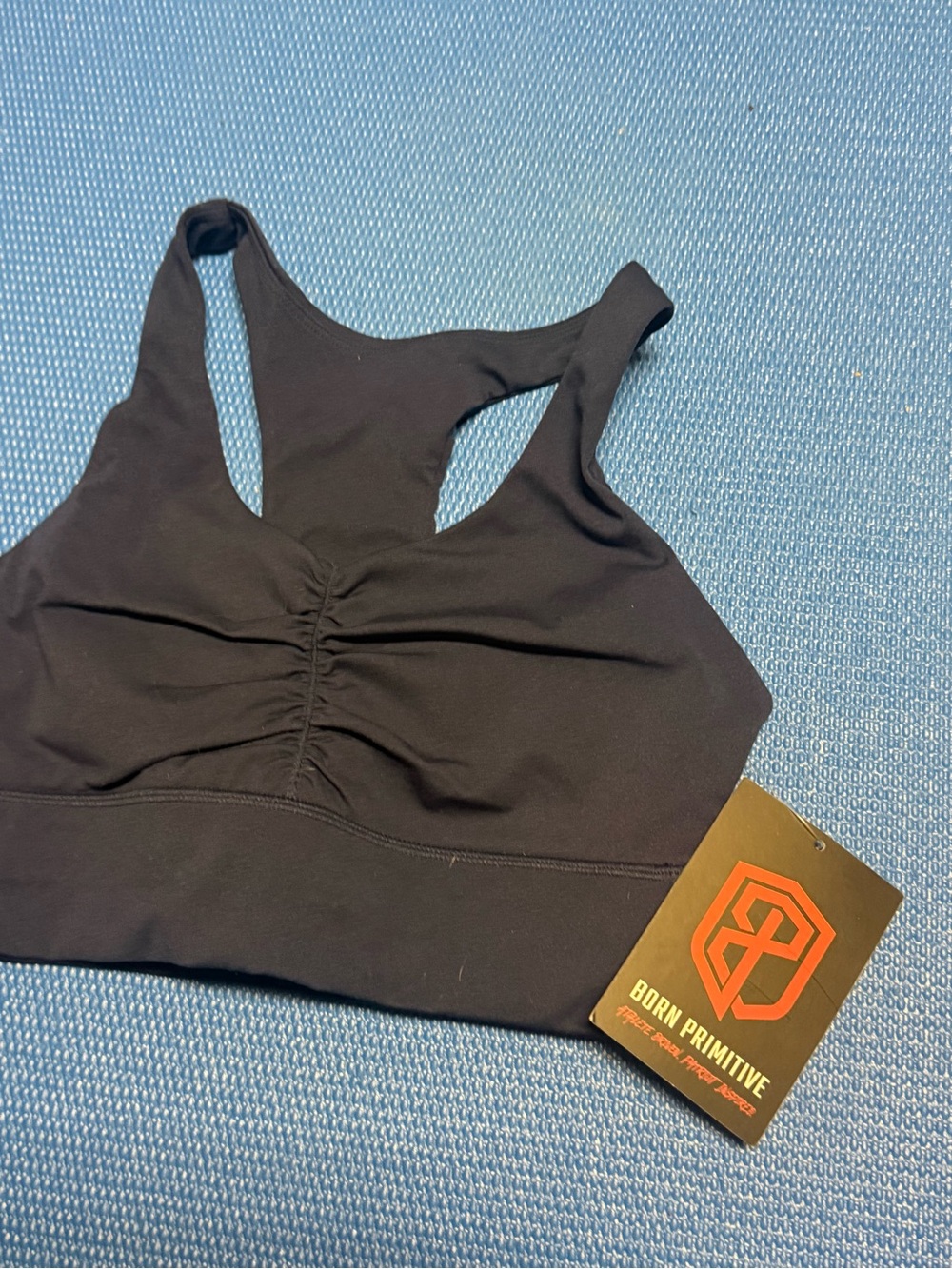 Born Primitive Black Ruched Racerback Sports Bra